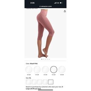 Zengjo Crop Leggings from Amazon dark blush color xl